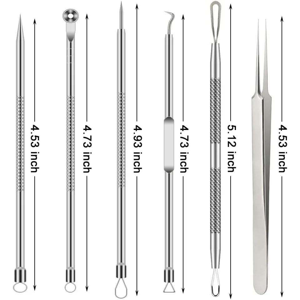 6PCS Pimple Removal Tool Black - огляд і ціна Luxury Skincare Acne