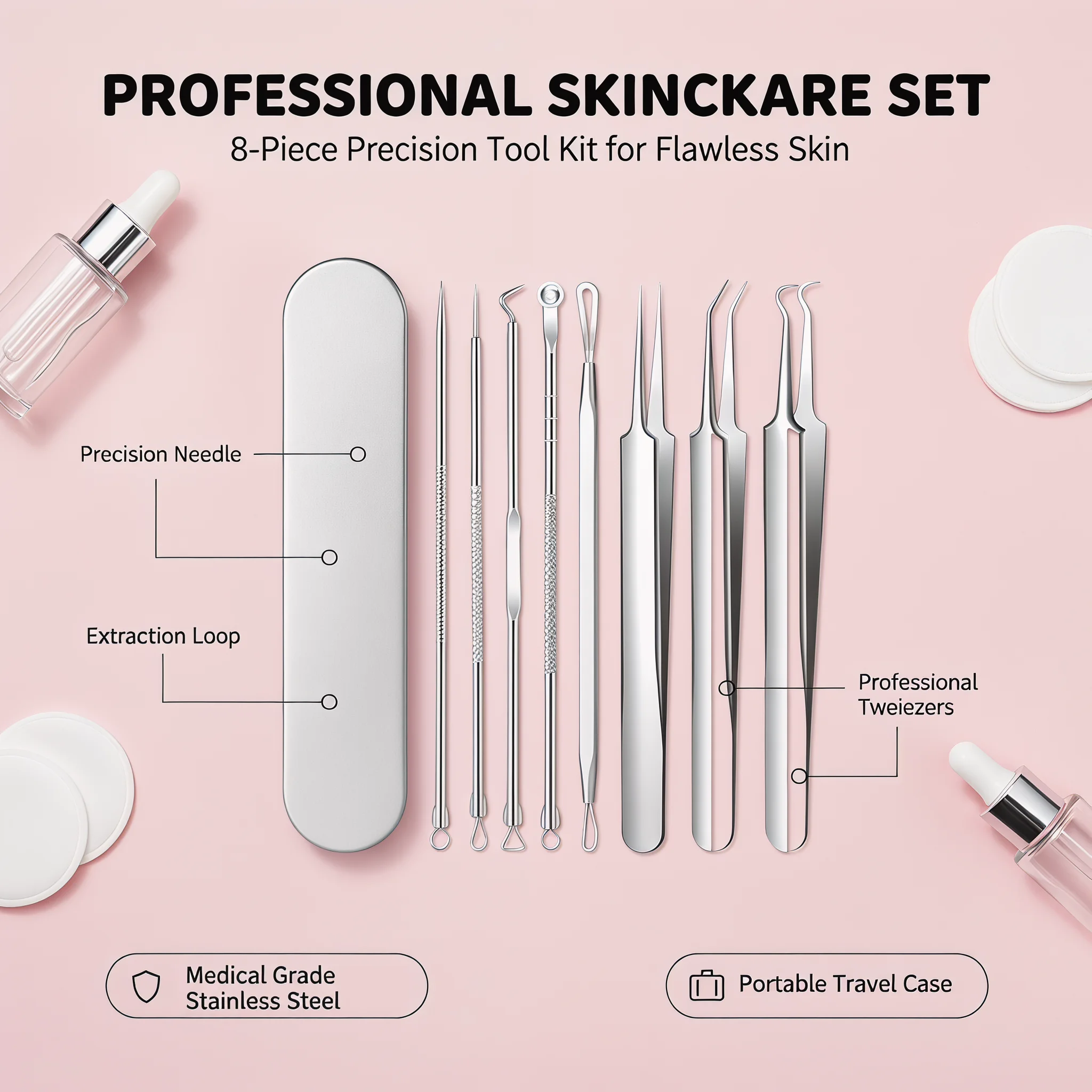 8Pcs Professional Acne Needle  - огляд і ціна Luxury Skincare Acne